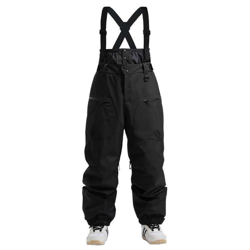 New Style Ski Pants Women's Strap Thickened Cotton Warm Single and Double Board Foreign Trade Windproof Waterproof Winter Ski Pants for Men