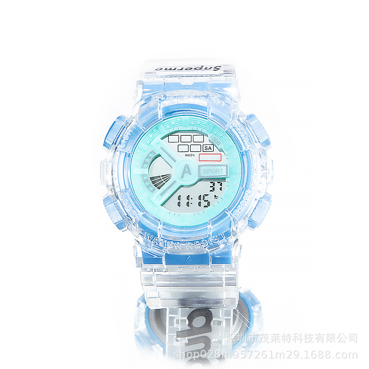 Factory direct supply new transparent Round LED men's couple student tide watch sports fashion electronic watch waterproof