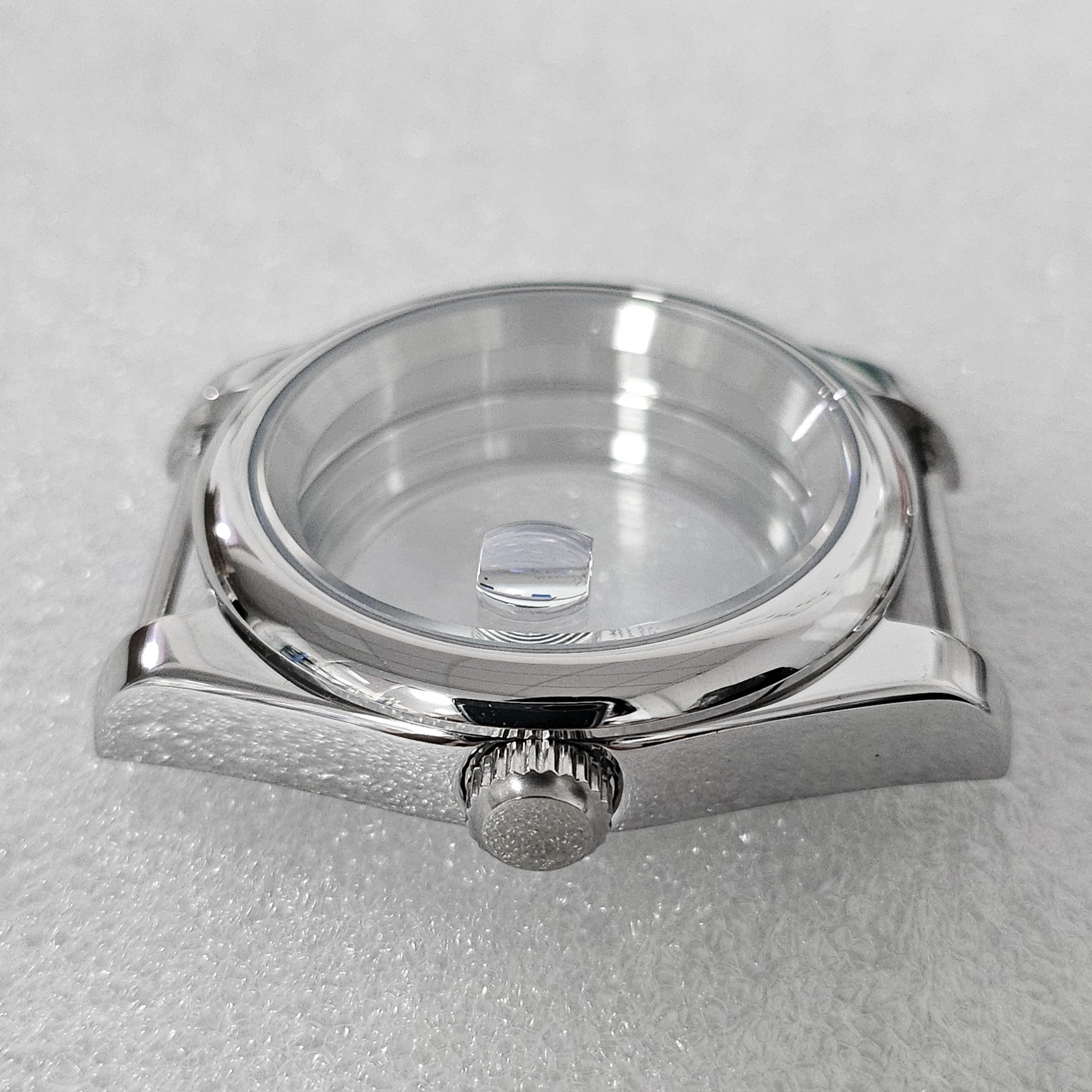 Watch accessories 36/39mm arc stainless steel through bottom case blue treasure glass suitable for NH35/36 movement