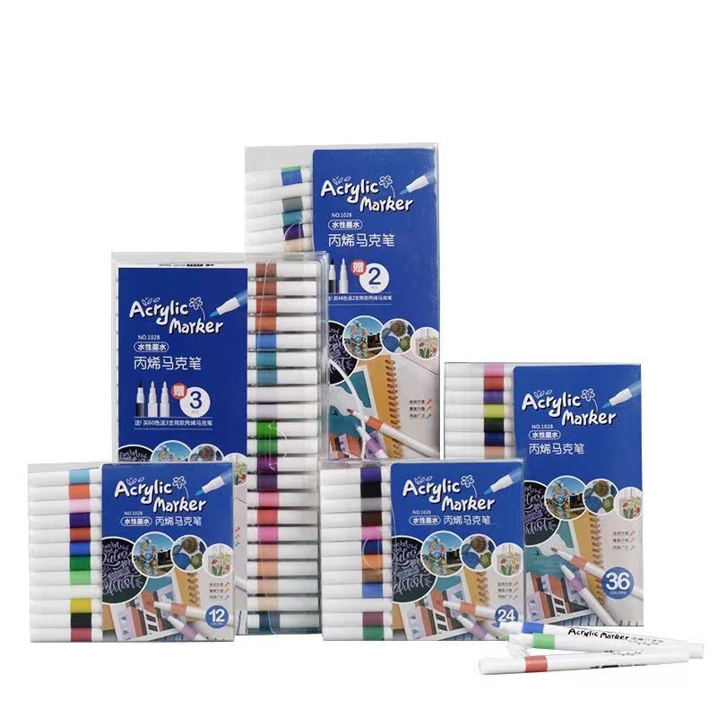 36 Color Internet Celebrant Acrylic Marker Pen for Student Art Waterproof Color-free Graffiti Ceramic Watercolor Painting Marks