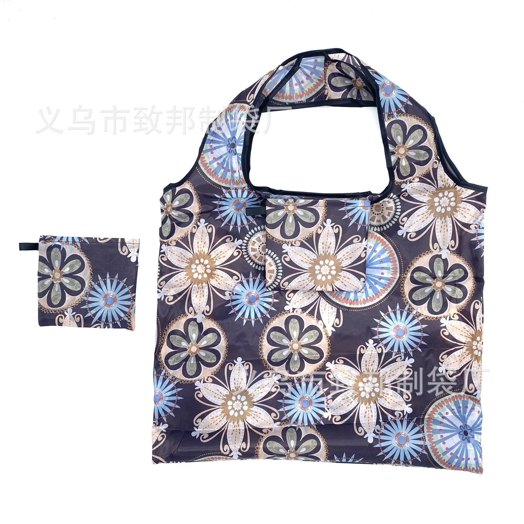 Polyester Printing Creative Nylon Supermarket Eco-friendly Bag Japanese Foldable Handbag Portable Large Storage Shopping Bag