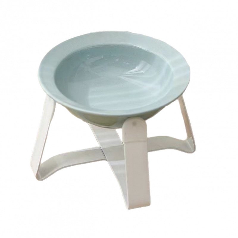 Cross-Border Popular Cat Flying Saucer Neck Protector Canned Iron Frame High-Looking Pet Ceramic Cat Bowl Holder Food Bowl Storage