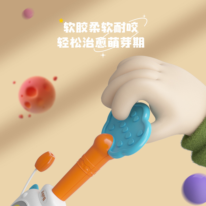 Baby Rattle Can Chew 3-6 Three-month-old Newborn Baby Hand Drum Music Stick Rattle Toy 0-1 Years Old