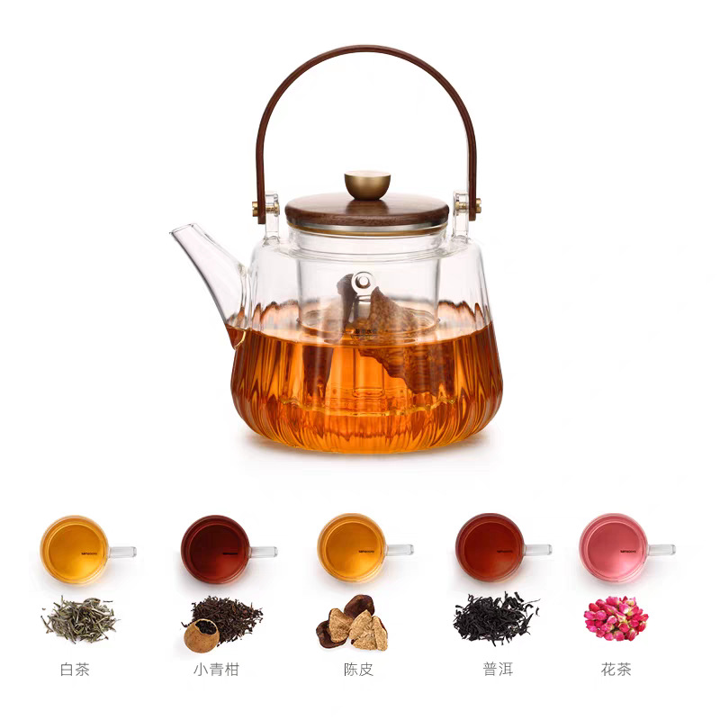 Shangming Household Steaming Teapot Heat-Resistant Glass Handle Teapot Electric Ceramic Stove Tea Maker Kettle Tea Set