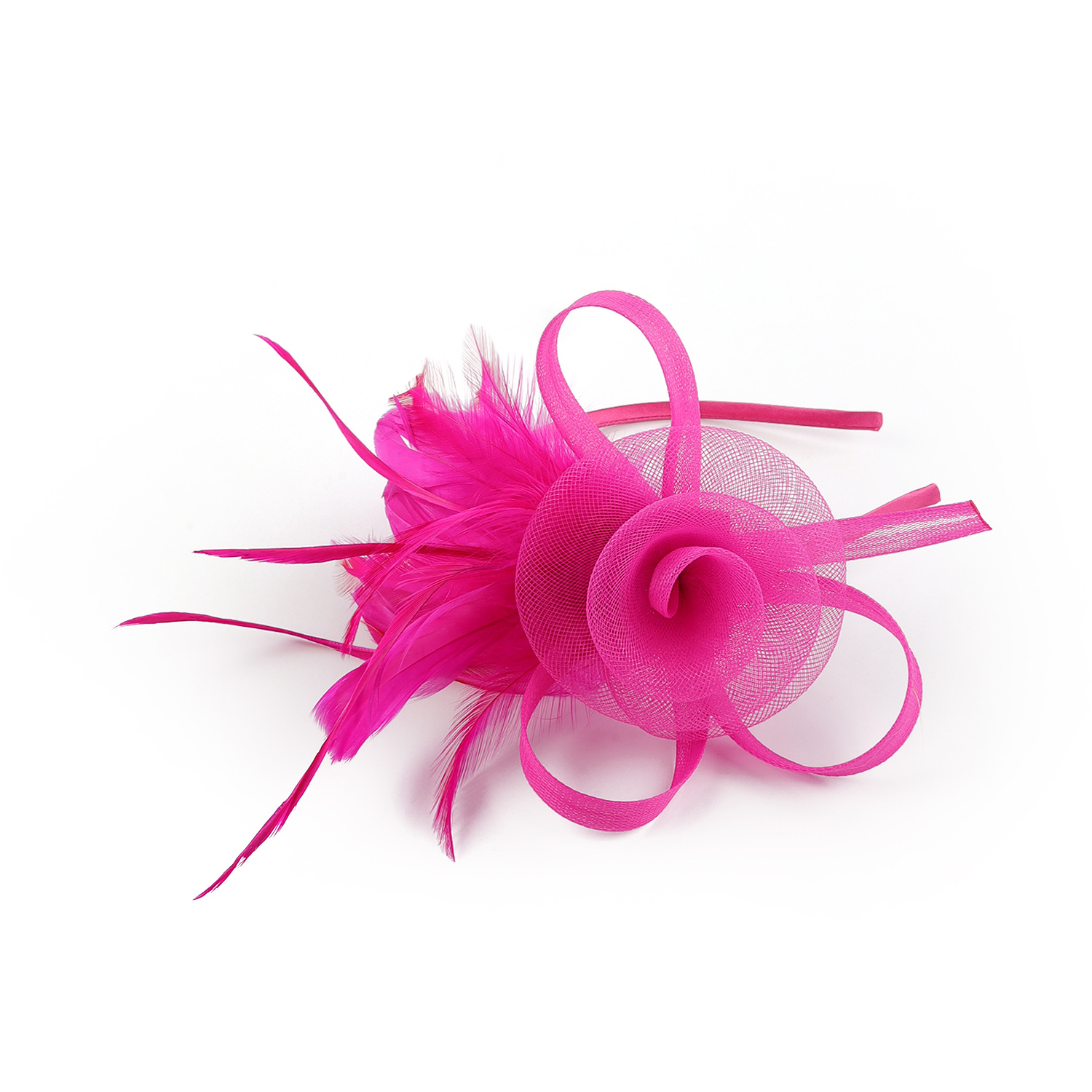 Cross-border Hot Hair Band Mesh Feather Headwear Retro Elegant All-match Headband Hair Accessories Party Performance Headflower