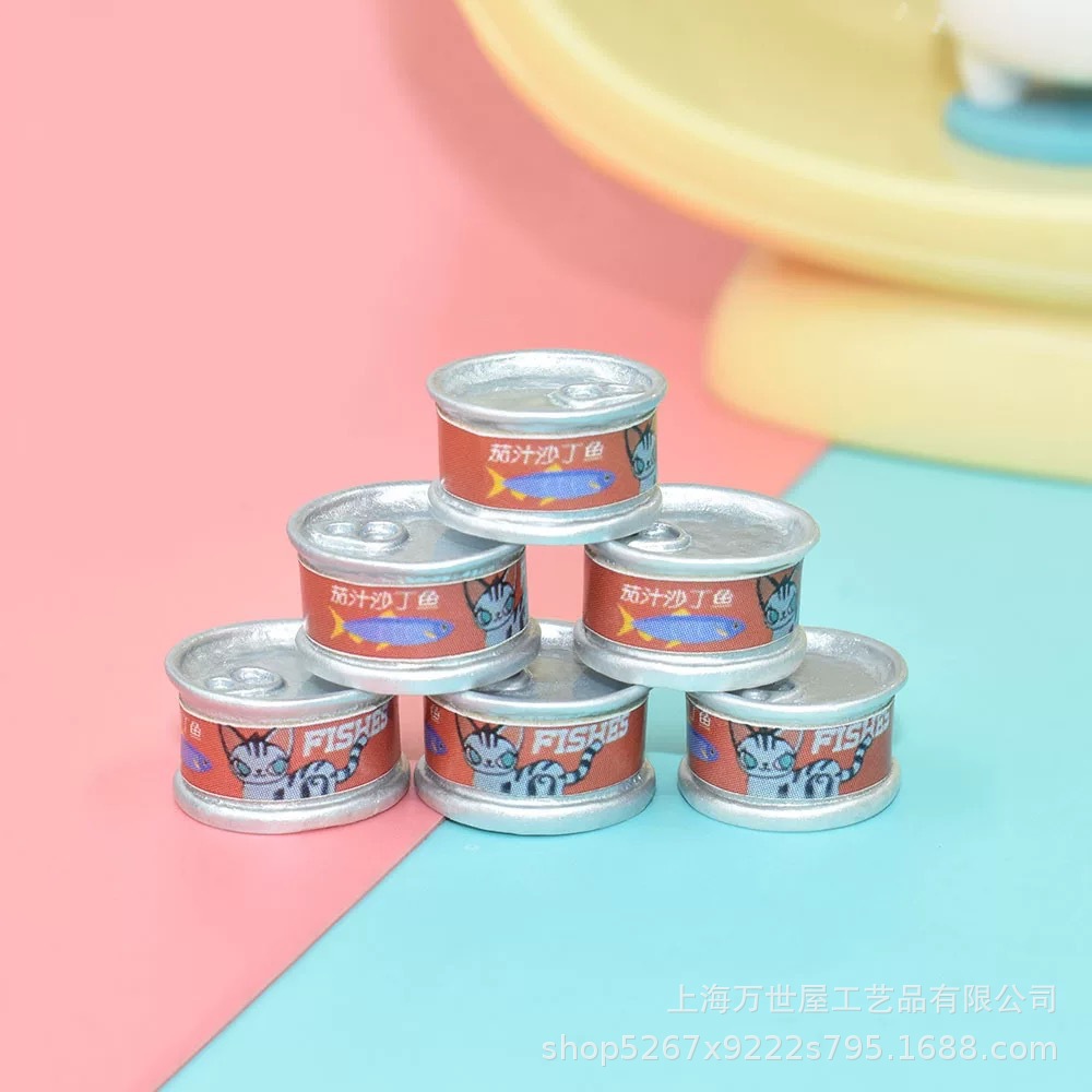 Креативные искусственные миниатюрные банки [модель консервов с рыбой], декор для магазина, DIY домик для кукол из смолы