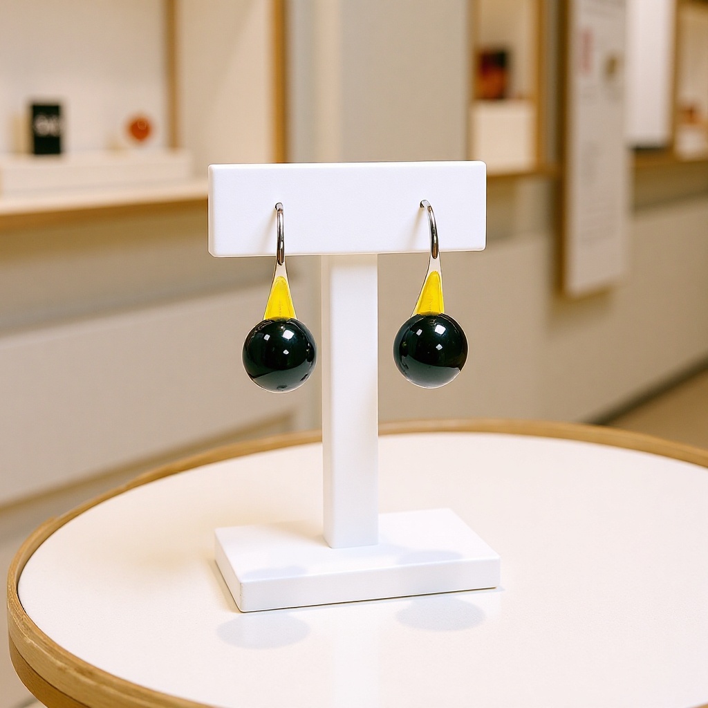 Серьги с крючком из серебра S925 8мм натуральный голубой перец, высокое качество