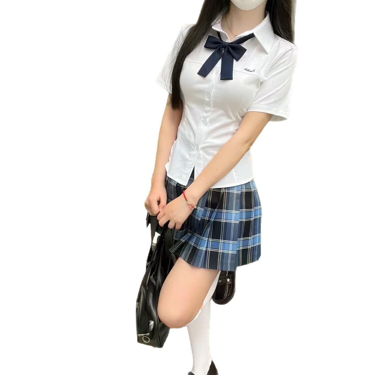 Kojima Jk Waist-Cinching Slim Short-Sleeve Sexy Women's Autumn Shirt Japanese School Uniform Style College Summer Shirt Blouse