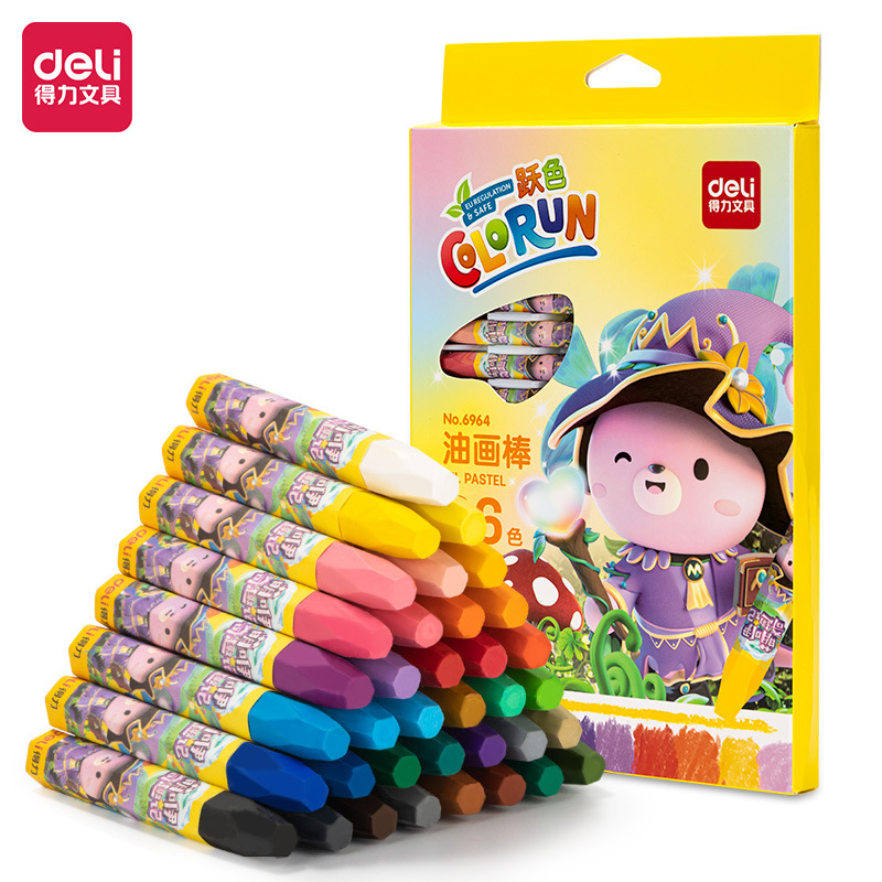 Deli Oil Painting Stick 36 Color Children's Safe Non-toxic Baby Crayon Children's Brush Colored Brush Wax Pen 12 Color 24 Color