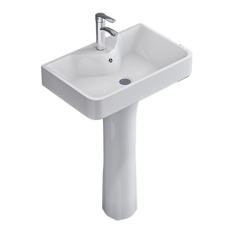 Column Basin Washbasin Ceramic Wash Basin Square Single Hole Floor-standing Toilet Washbasin Small Apartment