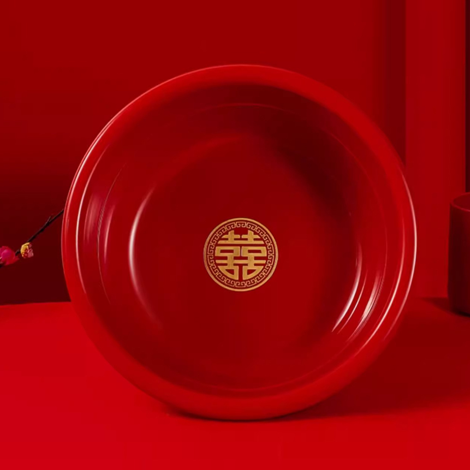 Wedding basin dowry red washbasin wedding supplies wedding wedding bride dowry plastic washbasin