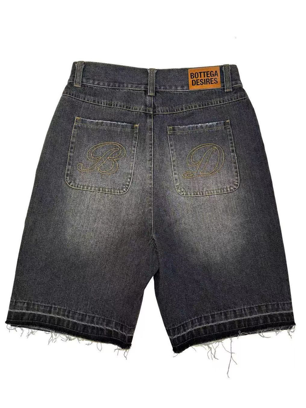 2024 New Trendy Fashion Men's Street Loose Five-point Pants Fashionable Brand Retro Letter Denim Shorts