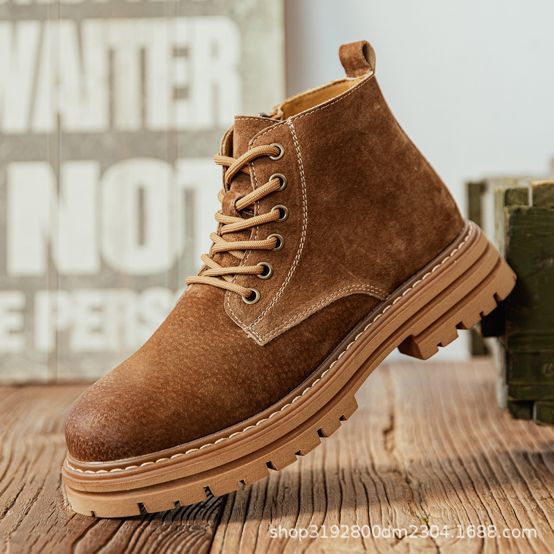 4510 ботинки Мартин с молнией для мужчин, новый мотоциклетный стиль 2024, натуральная кожа, высокие ботинки, рабочие пустынные ботинки, британский стиль