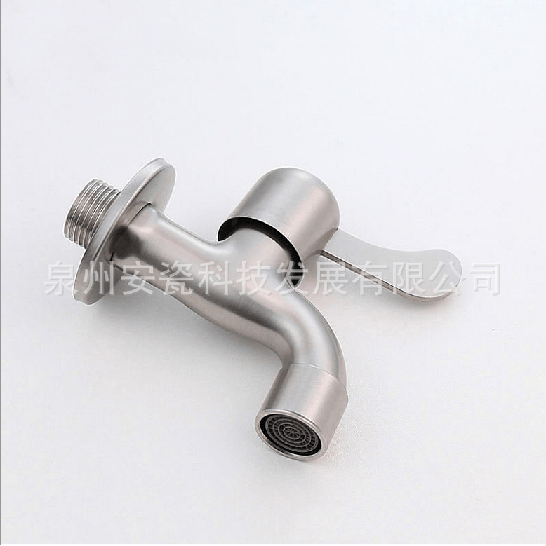 Factory wholesale thickened 304 stainless steel faucet lengthened 4 points fast open copper core washing machine faucet foreign trade household