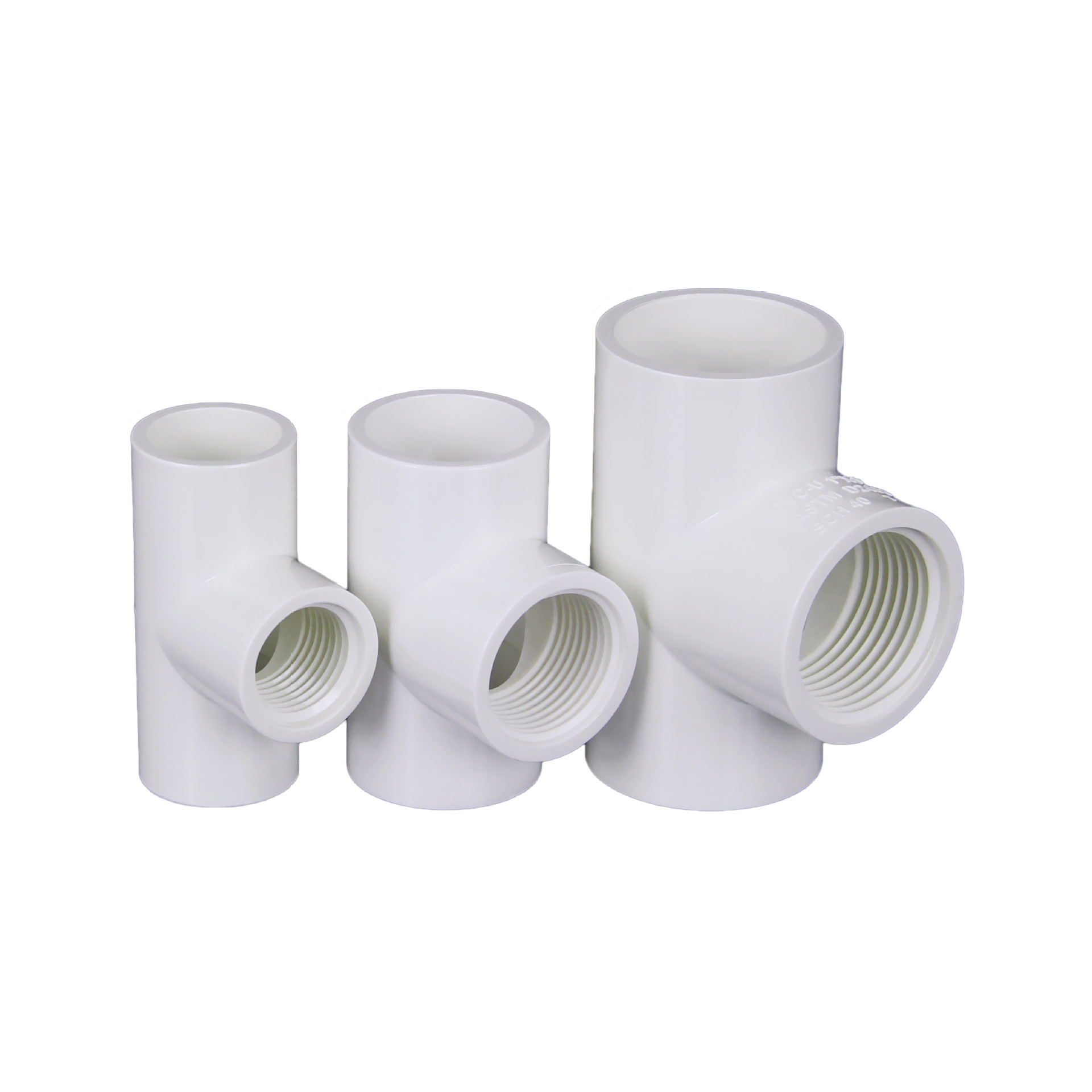 American standard PVC water pipe fitting plastic inner tooth tee joint inner wire joint water supply pipe white plastic water supply
