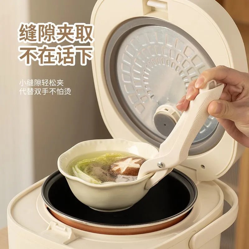 Трехвторный кухонный инструмент против обжигания: силиконовый захват для тарелок, нескользящий зажим для тарелок, зажим для пароварки, зажим для посуды, держатель для мисок