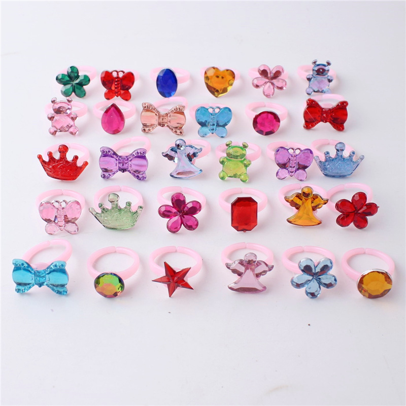 Детское кольцо с милыми фруктами и блестящими камнями, браслет с цветами, кольцо для девочек