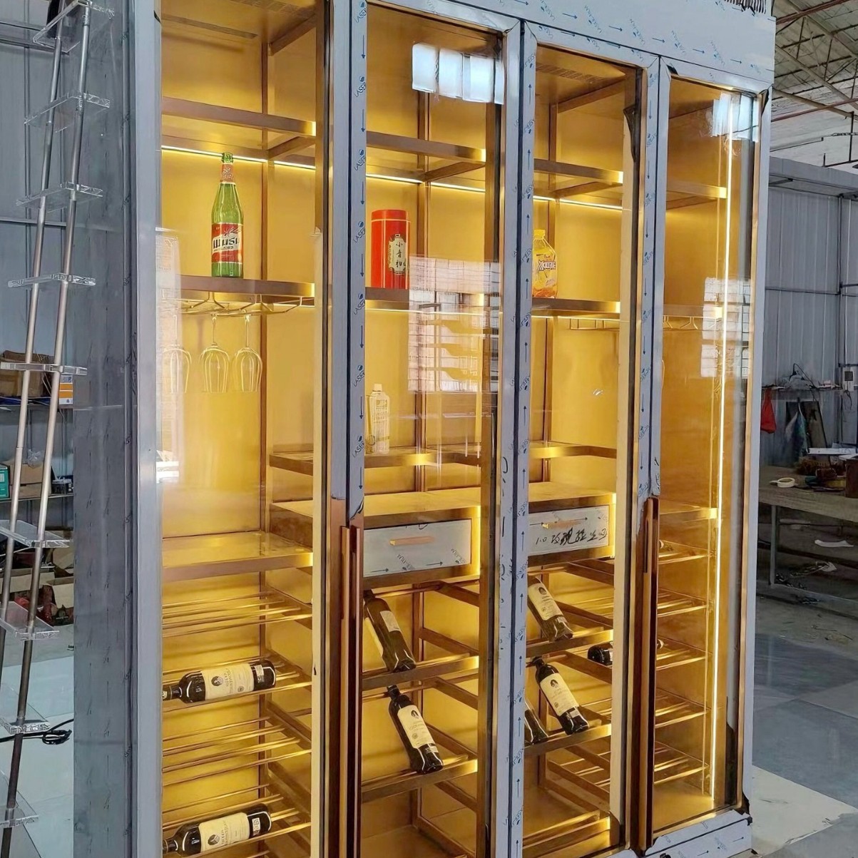 Стальной винный шкаф, индивидуальный винный погреб для виллы, гостиничного бара, коммерческого ресторана, шкаф для красного вина, индивидуальный винный шкаф