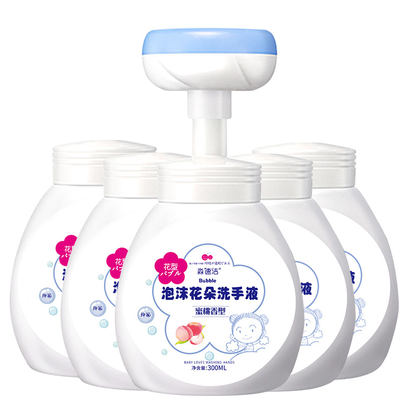 Manufacturer Wholesale Kidsren's Flower Foam Hand Sanitizer 300ml Press Bottle Household Hand Sanitizer Refill Package