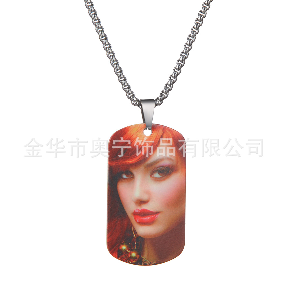 Stainless steel jewelry titanium steel dog tag DIY products laser laser corrosion drop oil jewelry dedicated link