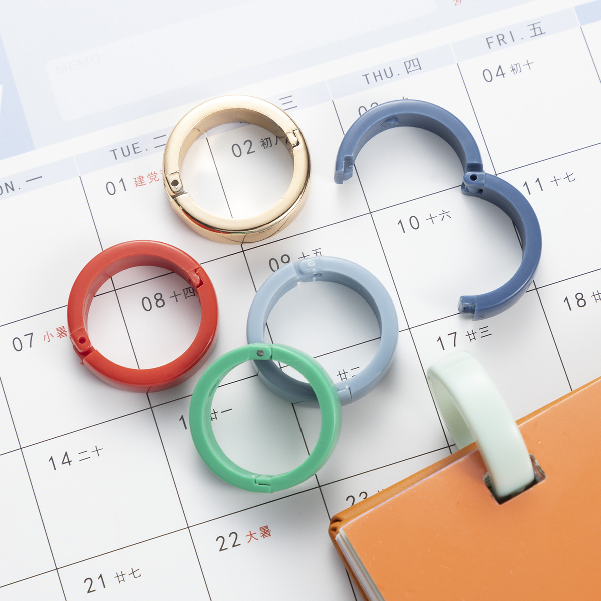 Wholesale 20mm Multi-Color Binder Rings for Calendar, Open Rings, Plastic Binding Rings in Stock
