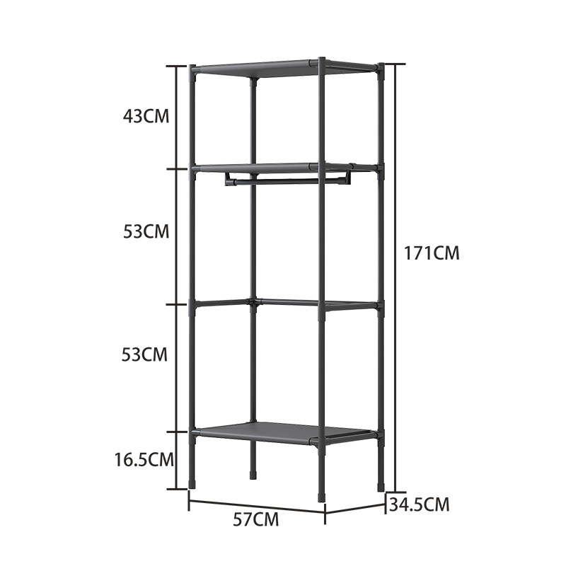 Factory Direct Simple Wardrobe Hanger Storage Rack Multifunctional Shoe Rack Single Row Space Saving Dormitory Storage Artifact