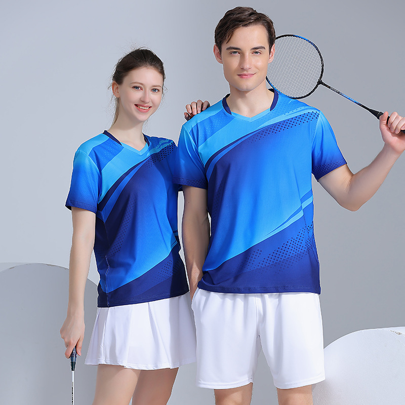Quick-drying badminton clothing jersey custom printing table tennis clothing top competition training clothing t-shirt wholesale