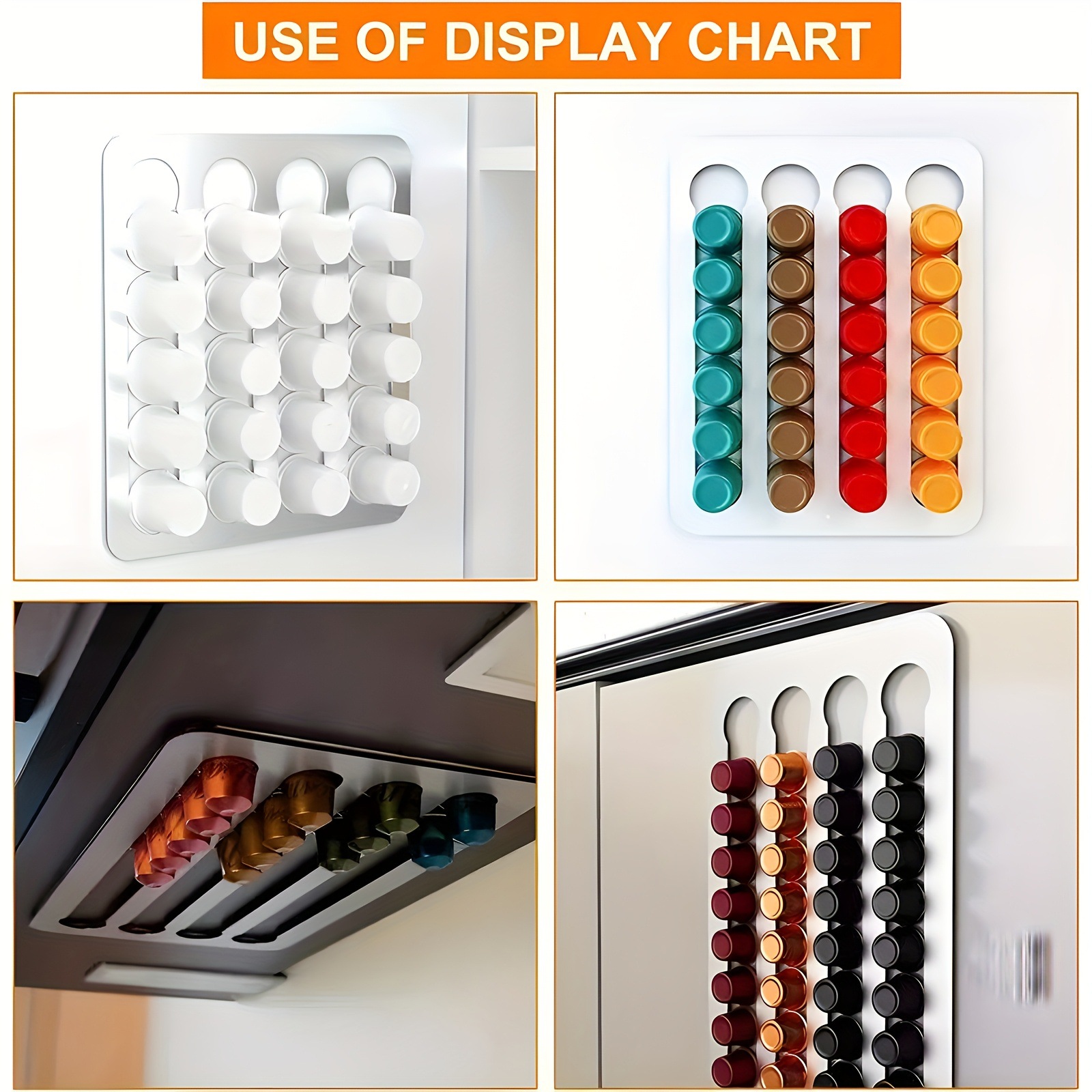 Coffee Capsule Holder Coffee Storage Display Rack Wall Mounted Punch-Free Creative Cabinet Capsule Hanger Coffee Supplies