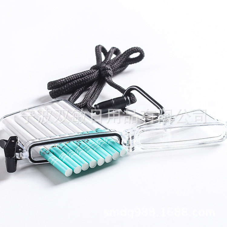 ins Style Transparent Cigarette Case Hanging Neck Waterproof Personality Hanging Sealed Cigarette Case Card Case Chain Transparent Cigarette Case Hard Shell