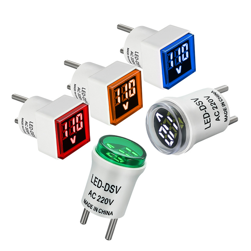 Digital display voltmeter European gauge plug household AC voltmeter universal round square indicator AC220V/230V