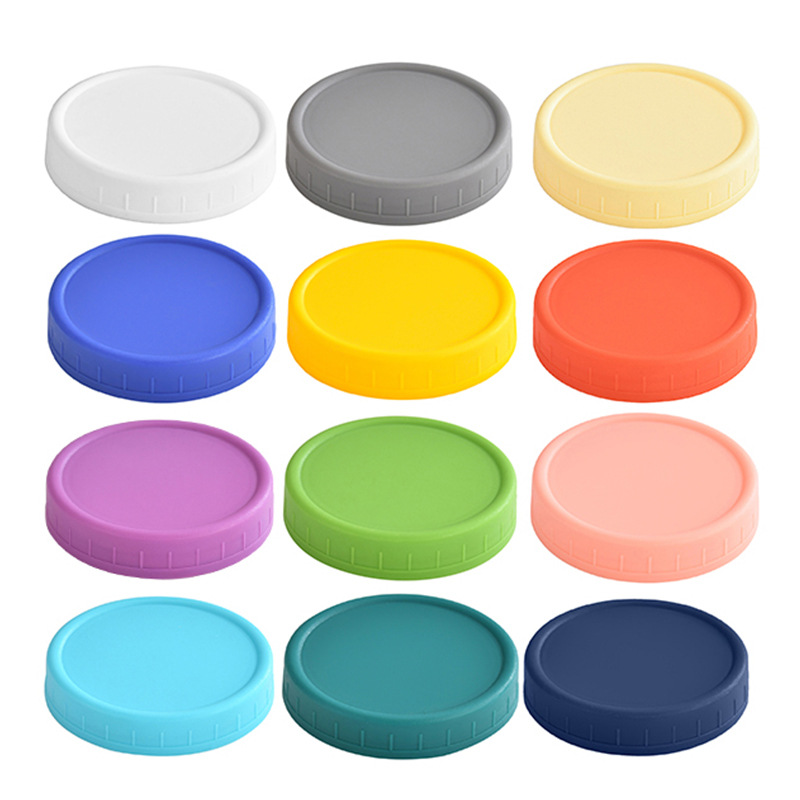 Amazon Pp Plastic Mason Lid Colorful 70mm Standard Mouth 86mm Wide Mouth Handle Cup Mason Jar Sealing Lid