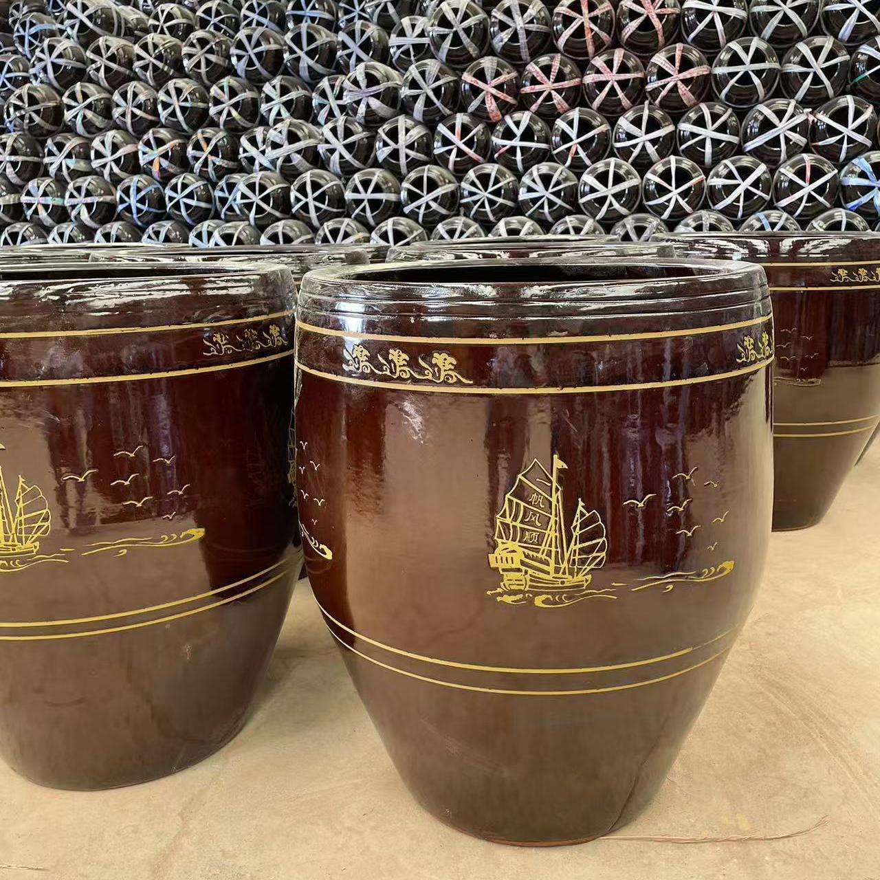 Старая керамическая банка для маринованных овощей, банка для риса, банка для цветов