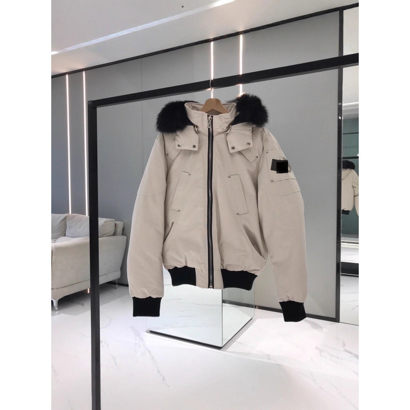 Canadian Silver Scissors J02 Men's Silver Label Silver Zipper Hooded Women's Short Jacket White Duck down Jacket