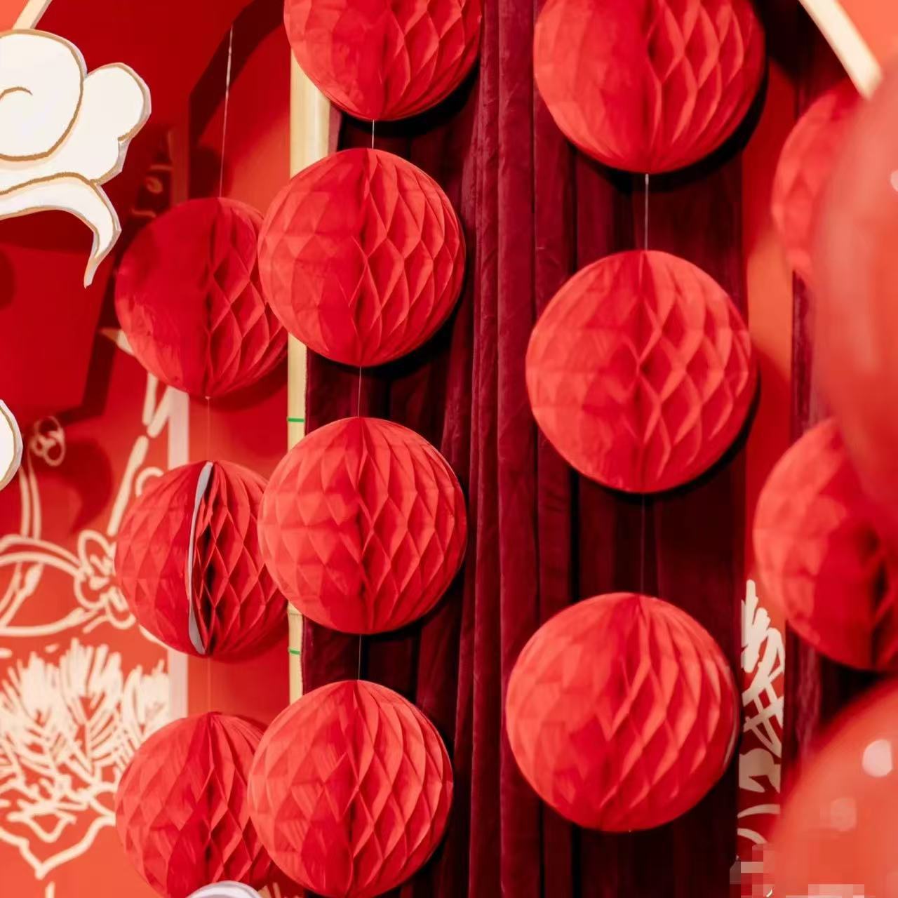 Декоративная колонна для свадьбы и помолвки, оформление стены, подвесной медовый шар 5 см, большой красный медовый шар