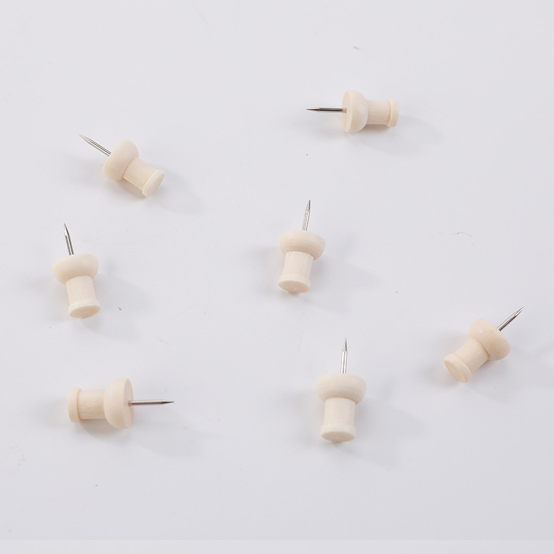 Wooden Push Pins for Kindergarten Message Boards, Creative Photo Wall Felt Cork Board Fixing Large Head Pins