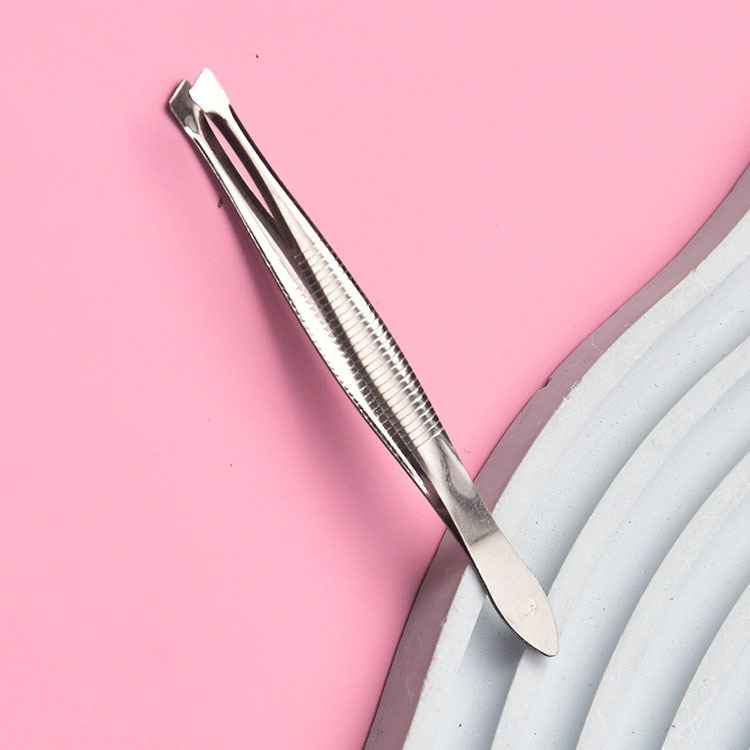 Striped Eyebrow Clip Set Eyelash Curler Non-Slip Stainless Steel Eyebrow Clip Hair Plucking Beard Clip Eyebrow Trimming Tool Tweezers