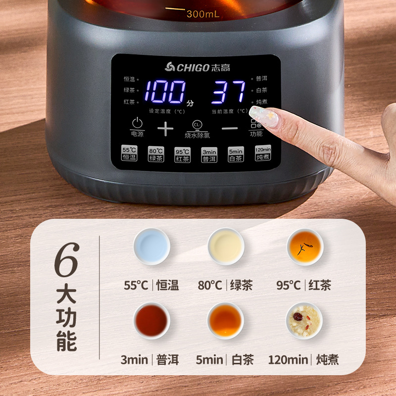 Chigo Tea Boiler Automatic Steam Boiling Black Tea Health Preservation Teapot Household Office Small Insulation Tea Set New