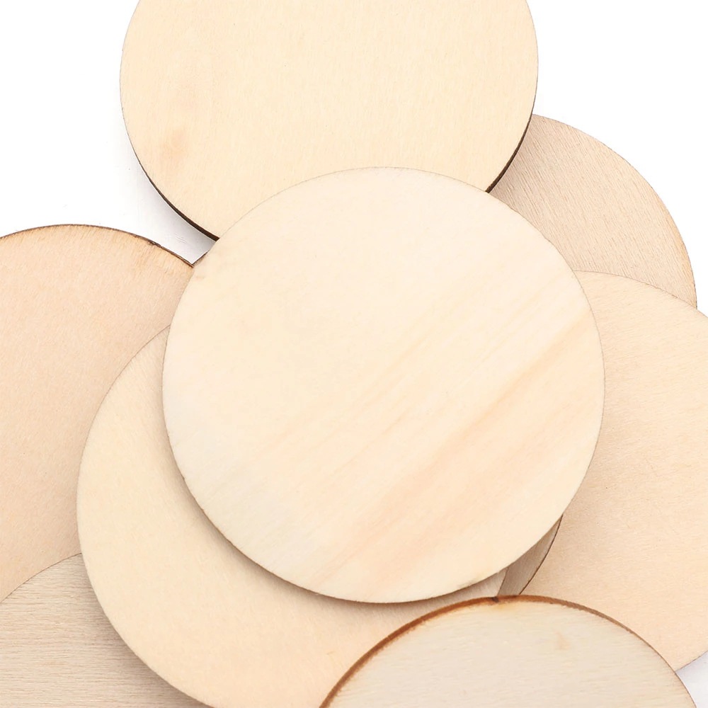 DIY Laser cutting wood chips Wood Oval geometric wood chips Round Square and other wood boards can be fixed shape drawing