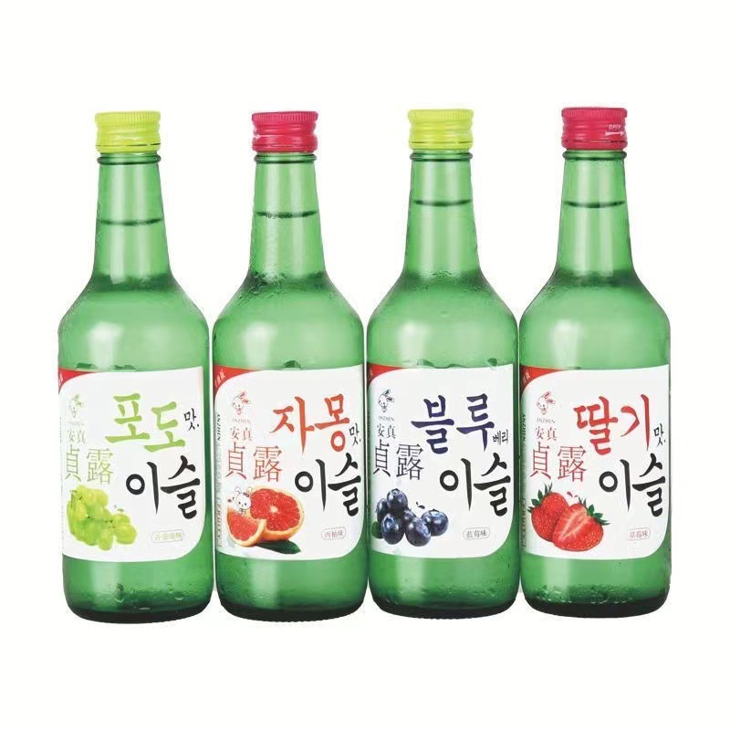 Anzhen Zhenlu Korean Roasted Wine 360ml*20 Bottles Full Box Fruit Wine Plum Flavor Girls Sweet Wine Tipsy Sake
