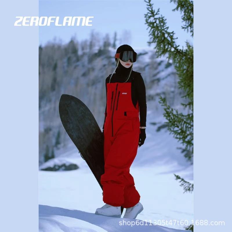 Zero Flame Snowboard Pants Women's Snowboard Loose 2024 New Overalls Men's Professional Waterproof and Warm