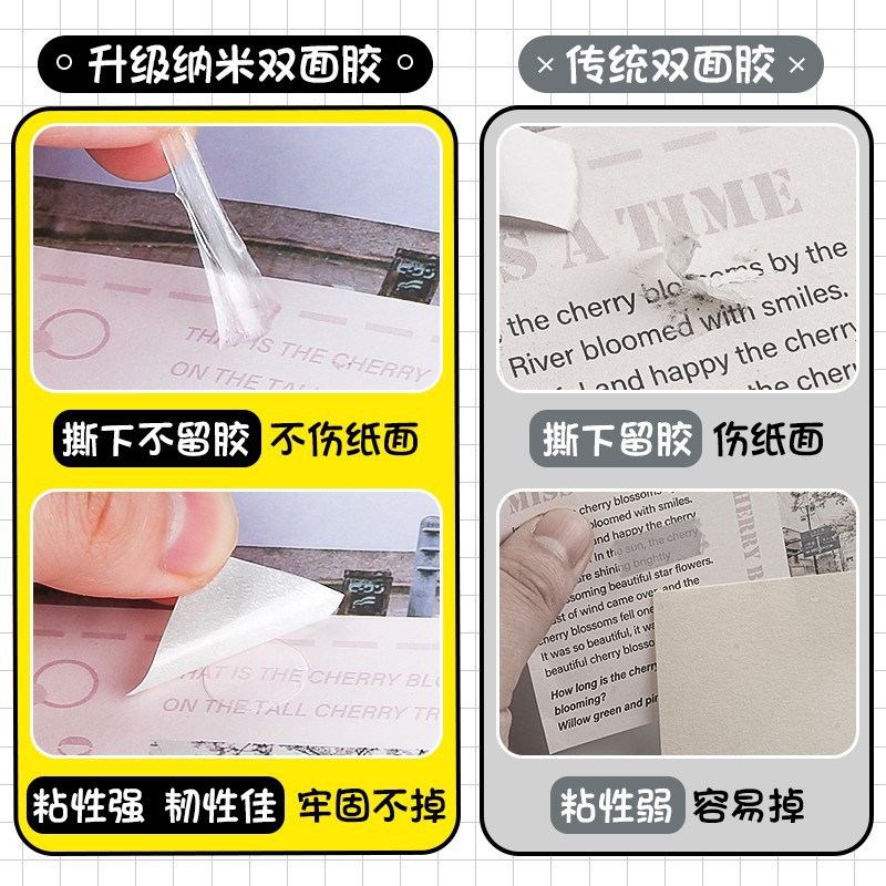 Nano round dot strong double-sided adhesive crystal tape transparent seamless double-sided dot dot dot glue wholesale