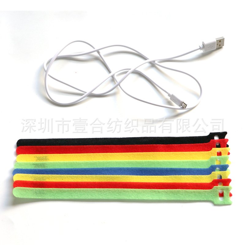 Velcro cable management thread back-to-back color self-adhesive bandage widened drawstring widened buckle needle-shaped cat head