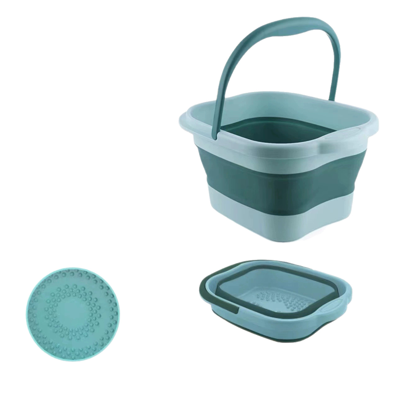 Household Space-Saving Foot Bath Plastic Massage Foot Bucket over the Calf Foldable Foot Bath Bucket
