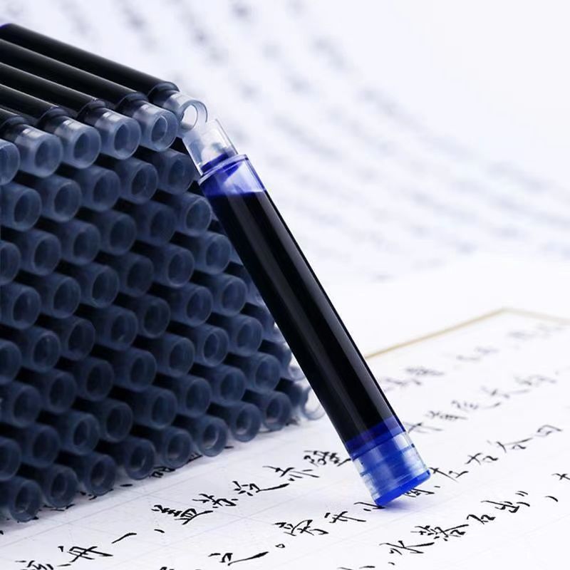 Студенческая Чернильная Ручка 2.6 Малый Диаметр 3.4 Большой Диаметр Синие Кристальные Чистые Черные Красные Чернила Черная Чернильная Сумка