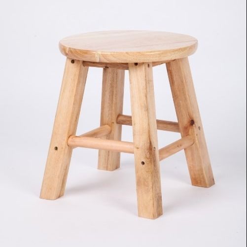 Solid Wood High Stool High Chair Natural Wood Color High Stool Durable Stall Booster Stool Restaurant Round Lemon Tea
