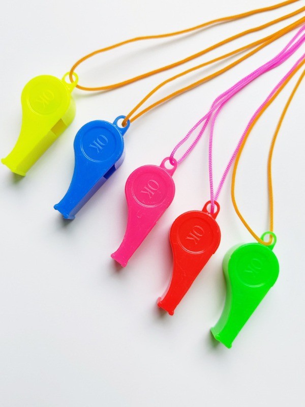 Stall toys wholesale color children's toys whistle party cheer props plastic whistle World Cup football whistle