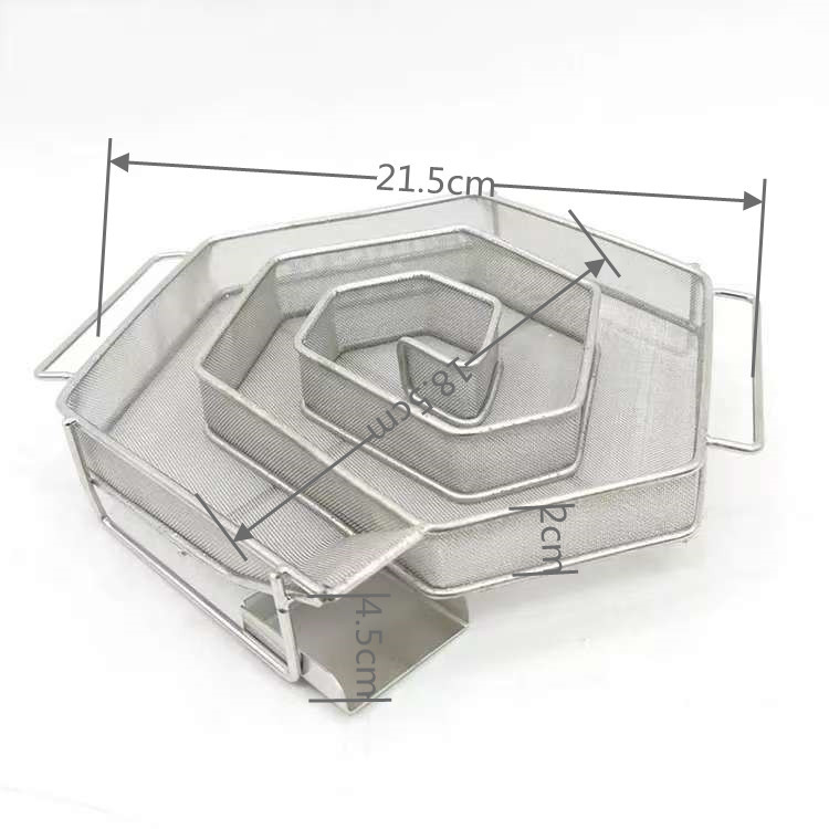 304 Stainless Steel Hexagonal Smoke Tray Outdoor Barbecue Bbq Cold Smoke Generator Smoked Meat Smoked Sausage Smoked Mesh Basket