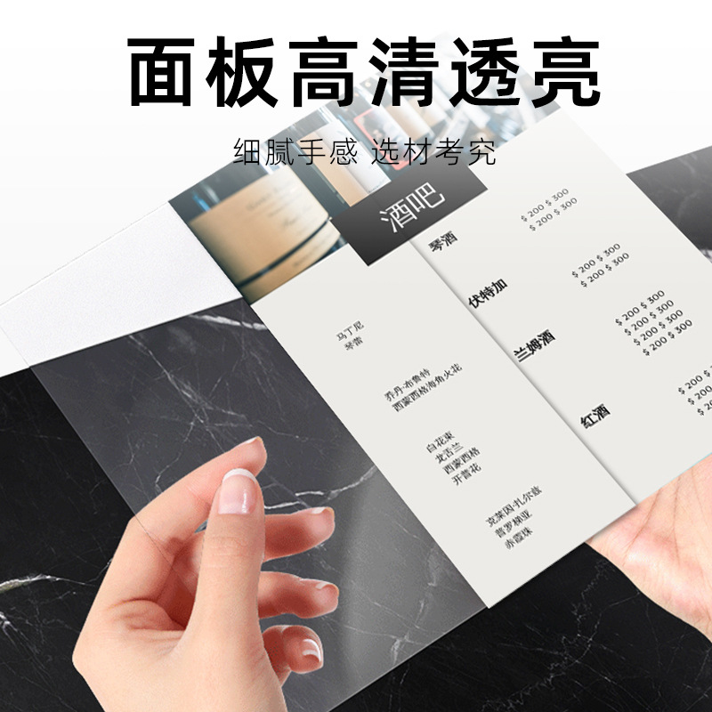 Transparent Acrylic Three-Sided Rotating Table Card Display Board Billboard Table Sign Wine Card Menu Price List