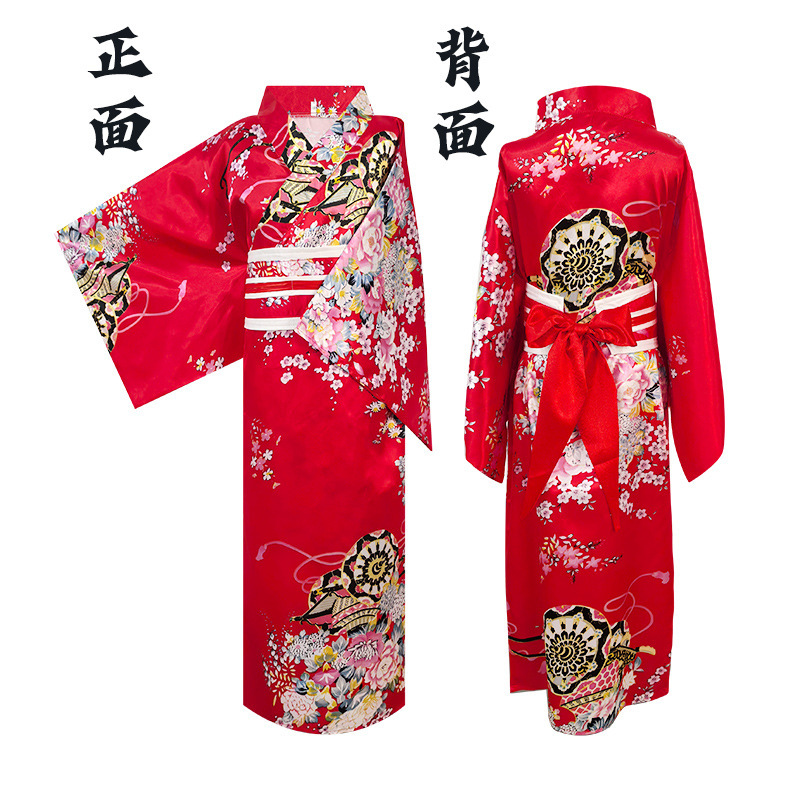 Cross-Border Cosplay Kidsren's Japanese Kimono Traditional Clothing Printed Yukata Nightgown Anime Performance Photo Suit