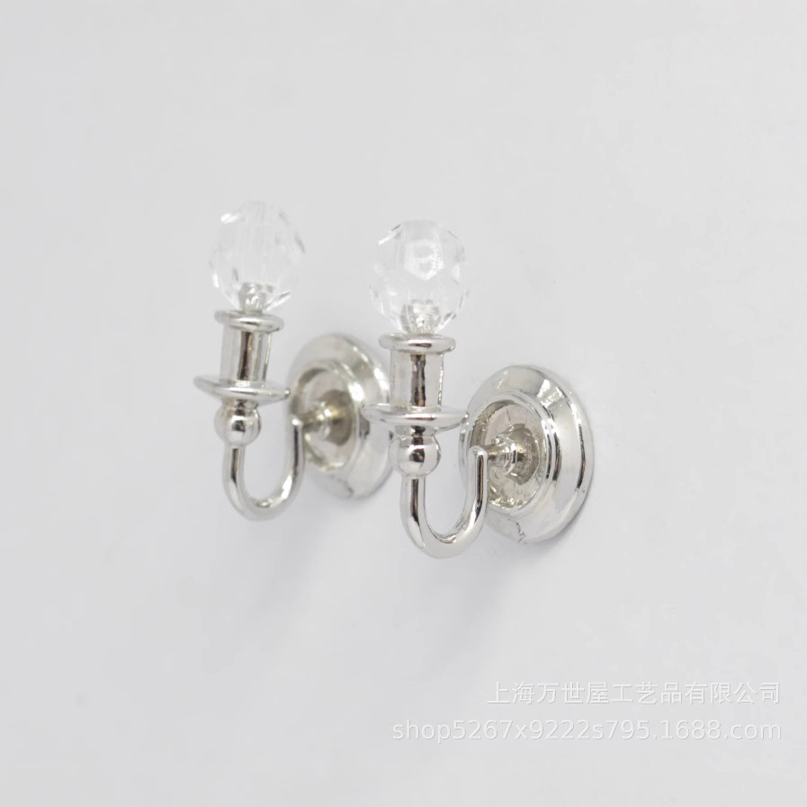 1:12dollhouse Dollhouse Mini Artificial Alloy Wall Lamp a Pair of Gold/silver (can't Bright)